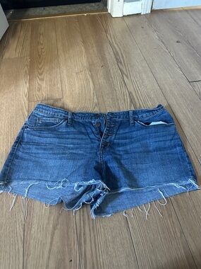 Women’s Blue Denim Cutoff Shorts - Casual Frayed Hem